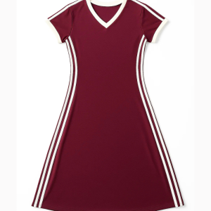 Athleisure Stride Fit & Flare Sports Dress – Maroon