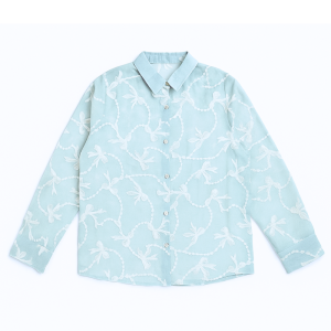 Embroidered Classic Mint Blue Shirt