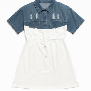 Denim Fusion Shirt Dress – Effortless Street Chic