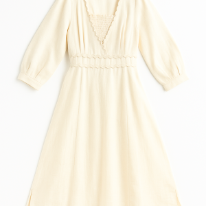 Ivory Fairytale Scallop Midi Dress